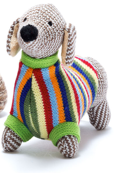 Knitted Sausage Dog Rattle