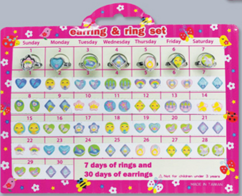 Princess Stick on Earring/Ring Sets