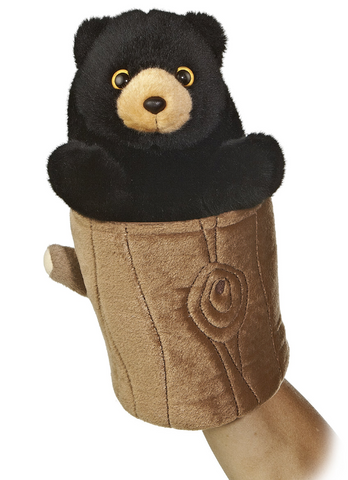 10" Black Bear Puppet Popup