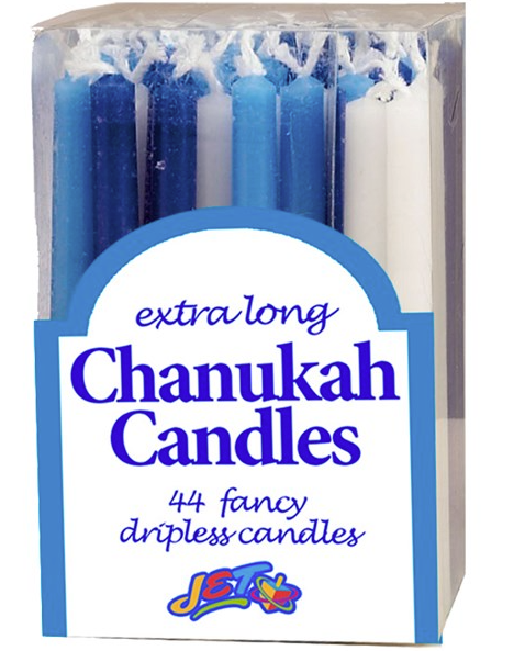 Tall Chanukah Candles -Blue & White