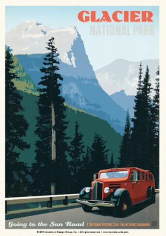 Glacier Sun Road Postcard