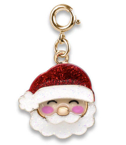 Gold Glitter Santa Charm