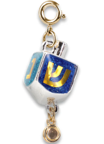 Gold Glitter Dreidel Charm