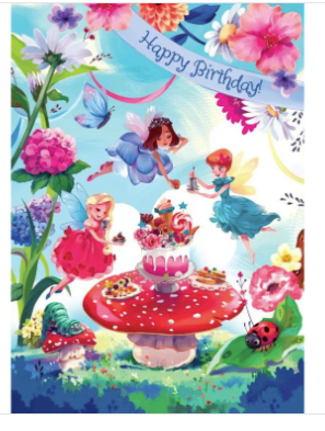 Fairy Garden Party Glitter Card