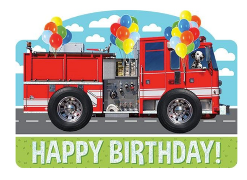 Fire Truck Foil Card