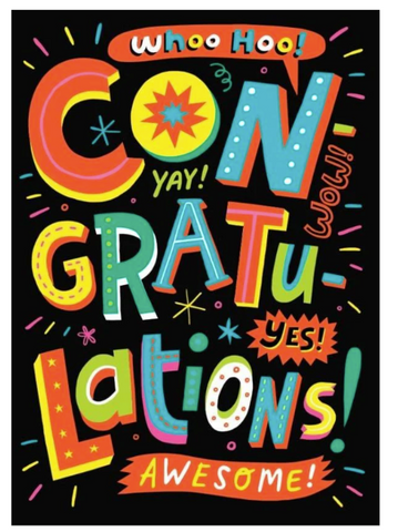 Congratulations Neon Ink Card