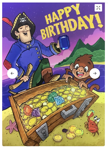 Pirate W/Jewel Treasure Chest Card