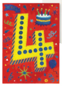 Age 4 Lettering Foil Card