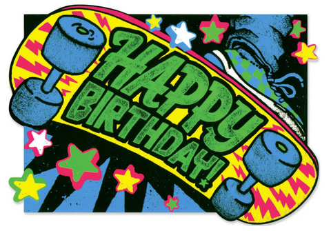 Skateboard Neon Card