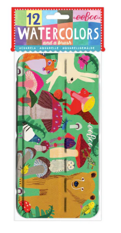 Mushroom 12 Watercolors Tin