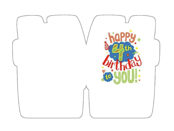 4th Birthday Foil Card