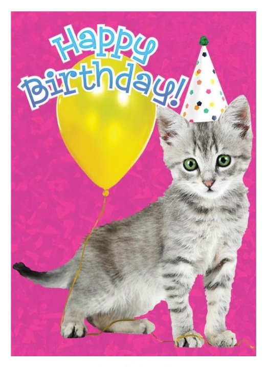 Birthday Kitten Foil Card