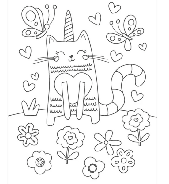 Silly Caticorns Coloring Book