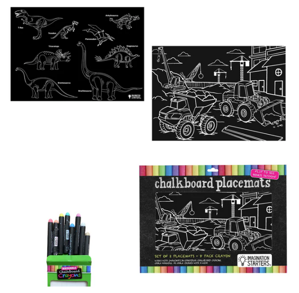 Chalkboard Placemats- Dino & Const.