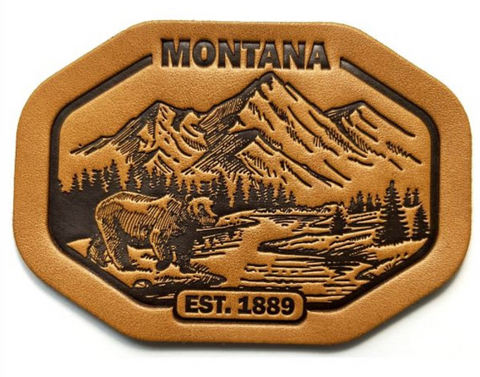 MT River Bear Leather Patch