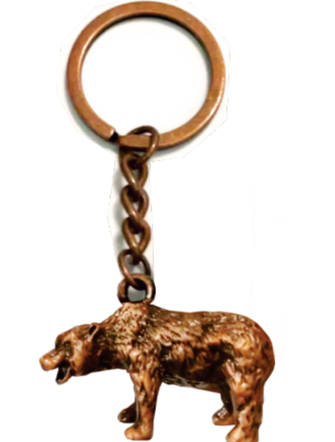 Grizzly Bear Copper Key Ring