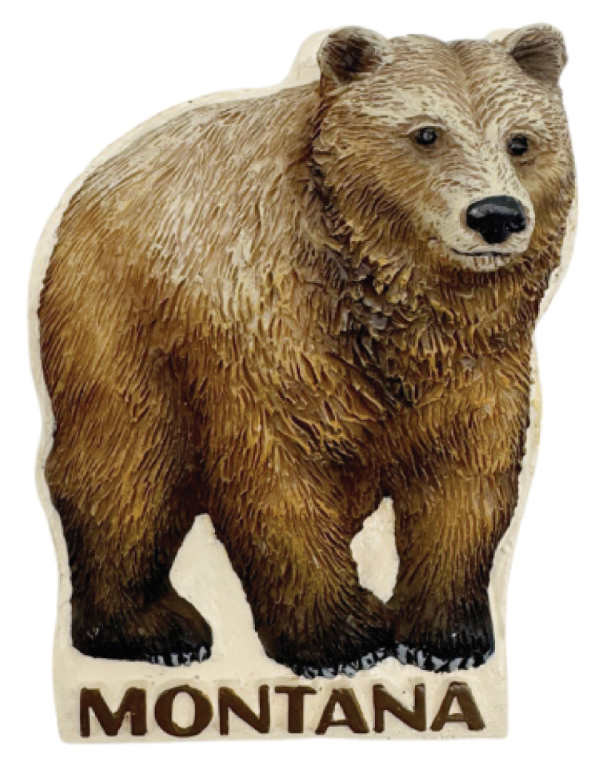 MT Grizzly Bear Resin Magnet
