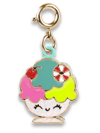 Gold Ice Cream Sundae Charm