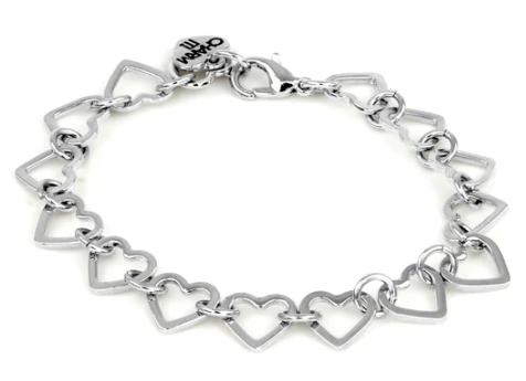 Silver Heart Chain Bracelet