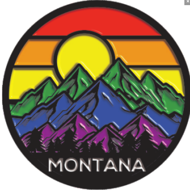 MT Rainbow Mountains Circle Pin