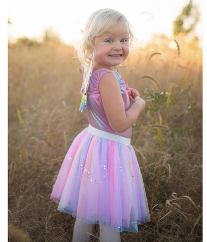 Rainbow Sequins Skirt,Wings,Wand