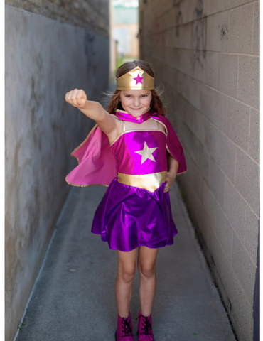 Superhero Star Dress, Cape & Headpiece