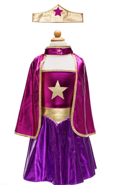 Superhero Star Dress, Cape & Headpiece