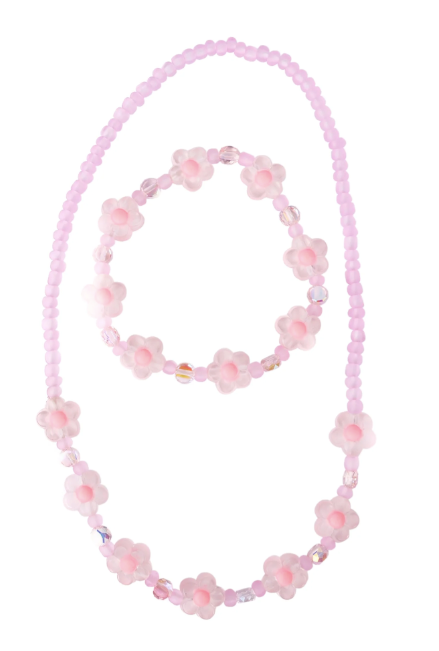 Pink Crystal Blooms Necklace/Bracelet