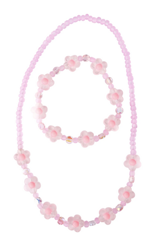 Pink Crystal Blooms Necklace/Bracelet