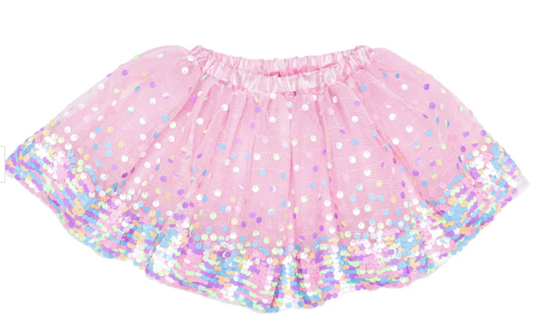 Neon Pink Party Fun Sequins Skirt 4/6