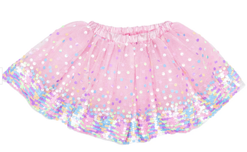 Neon Pink Party Fun Sequins Skirt 4/6