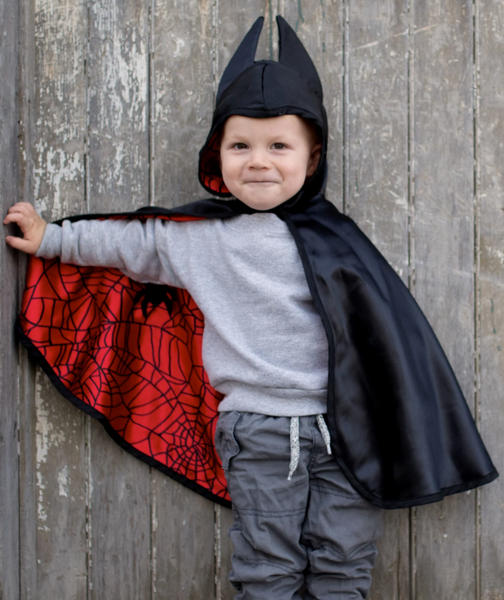 Reversible Spider Bat Toddler Cape 2/3T