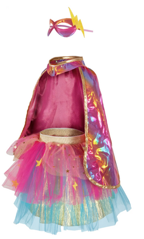 Super-duper Tutu/Cape/Mask, Pink/Gold 4/6
