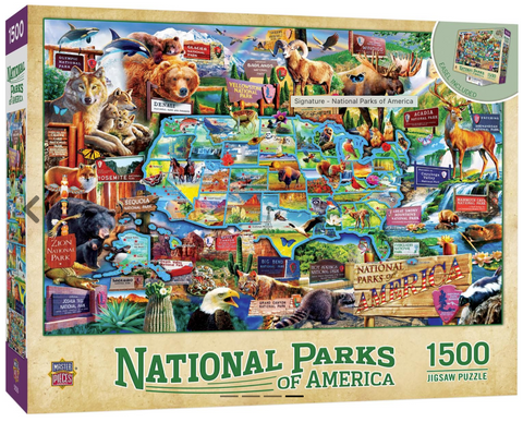 National Parks USA Map 1500Pc