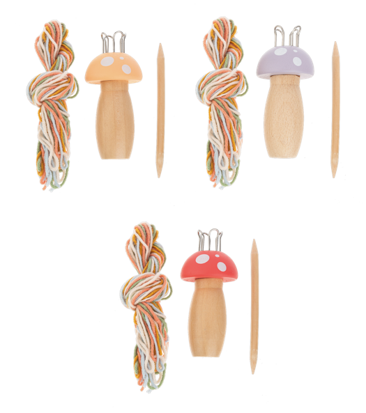 Wooden Knitting Mushrooms