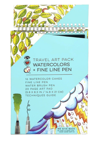 Travel Art Pack Watercolors w/Pen