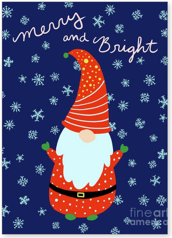 "Merry and Bright Gnome" Blank Card