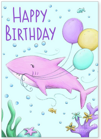 "Happy Birthday Shark" Blank Card