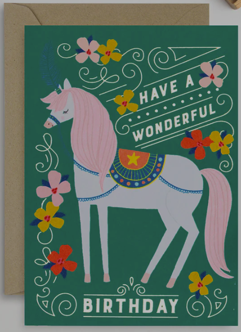 Circus Horse Birthday Card