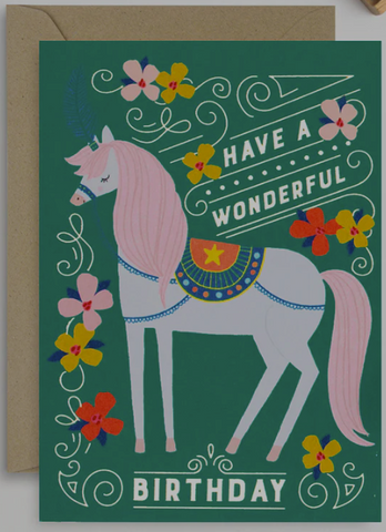 Circus Horse Birthday Card