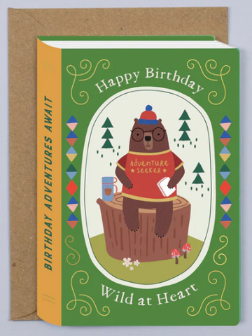 Brown Bear Adventurer Birthday Card