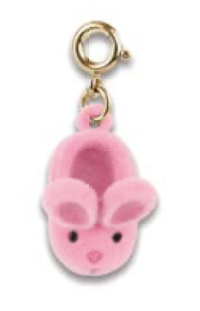 Gold Furry Bunny Slipper Charm