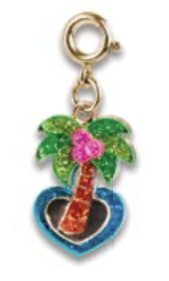 Gold Glitter Palm Tree Charm