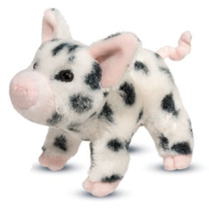 7" Leroy Black Spotted Pig