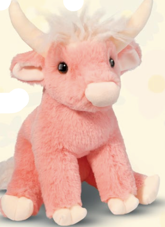 9" Candie Pink Highland Cow Soft