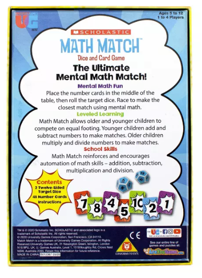 Scholastic Math Match Tin