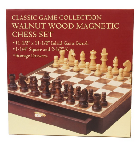 Walnut Wood Magnetic Chess Set