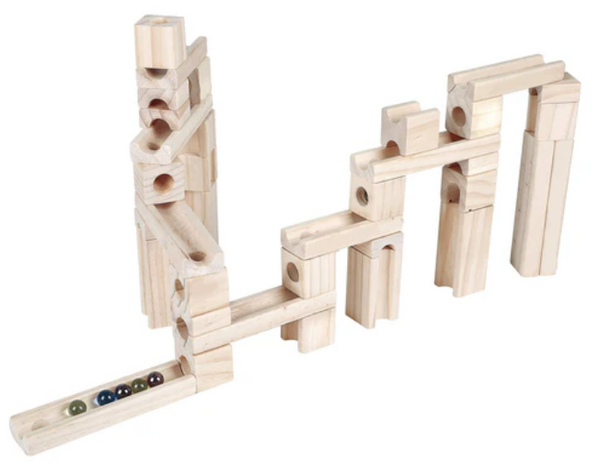 Timbers 60pc Wood Block Marble Run