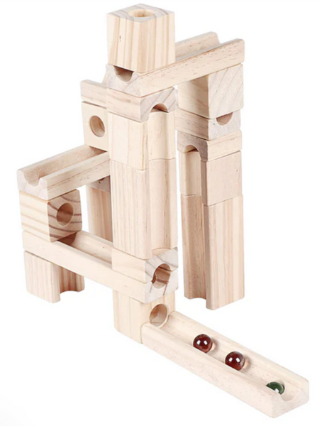 Timbers 60pc Wood Block Marble Run