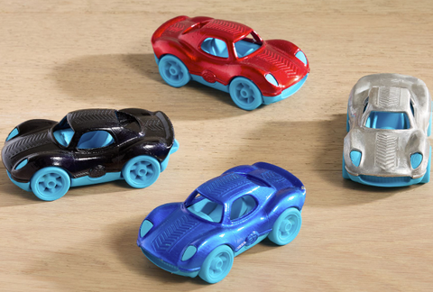 Recycled Metal Racing Cars, Set of 4